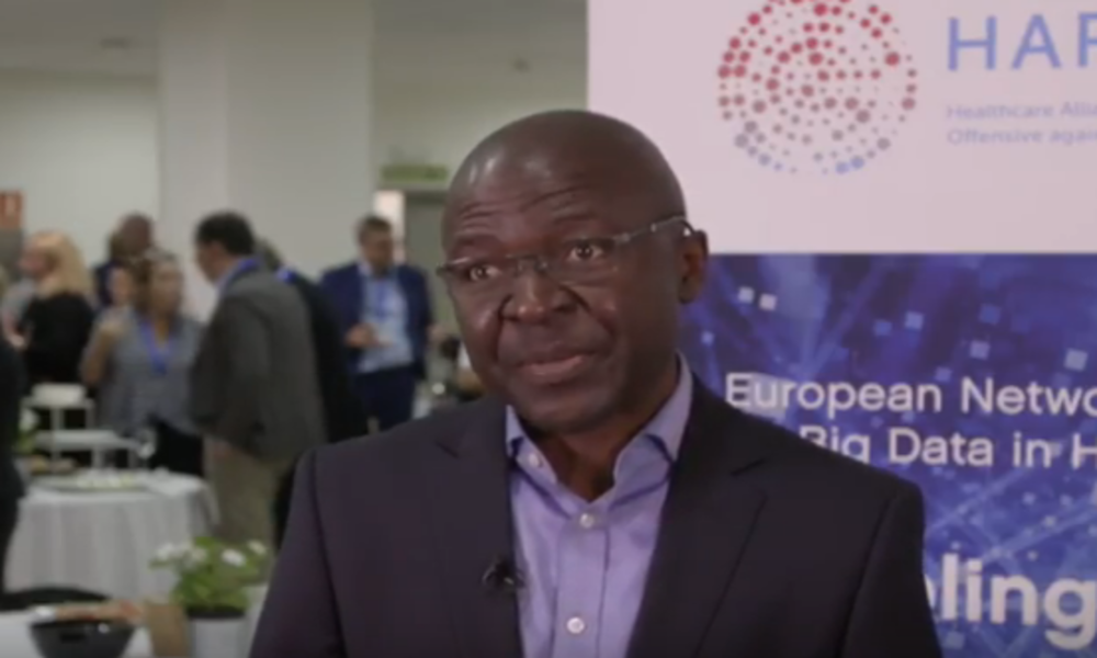 Maurille Feudjo Tepie of HARMONY Partner AMGEN, addressing BigData and the value for society.